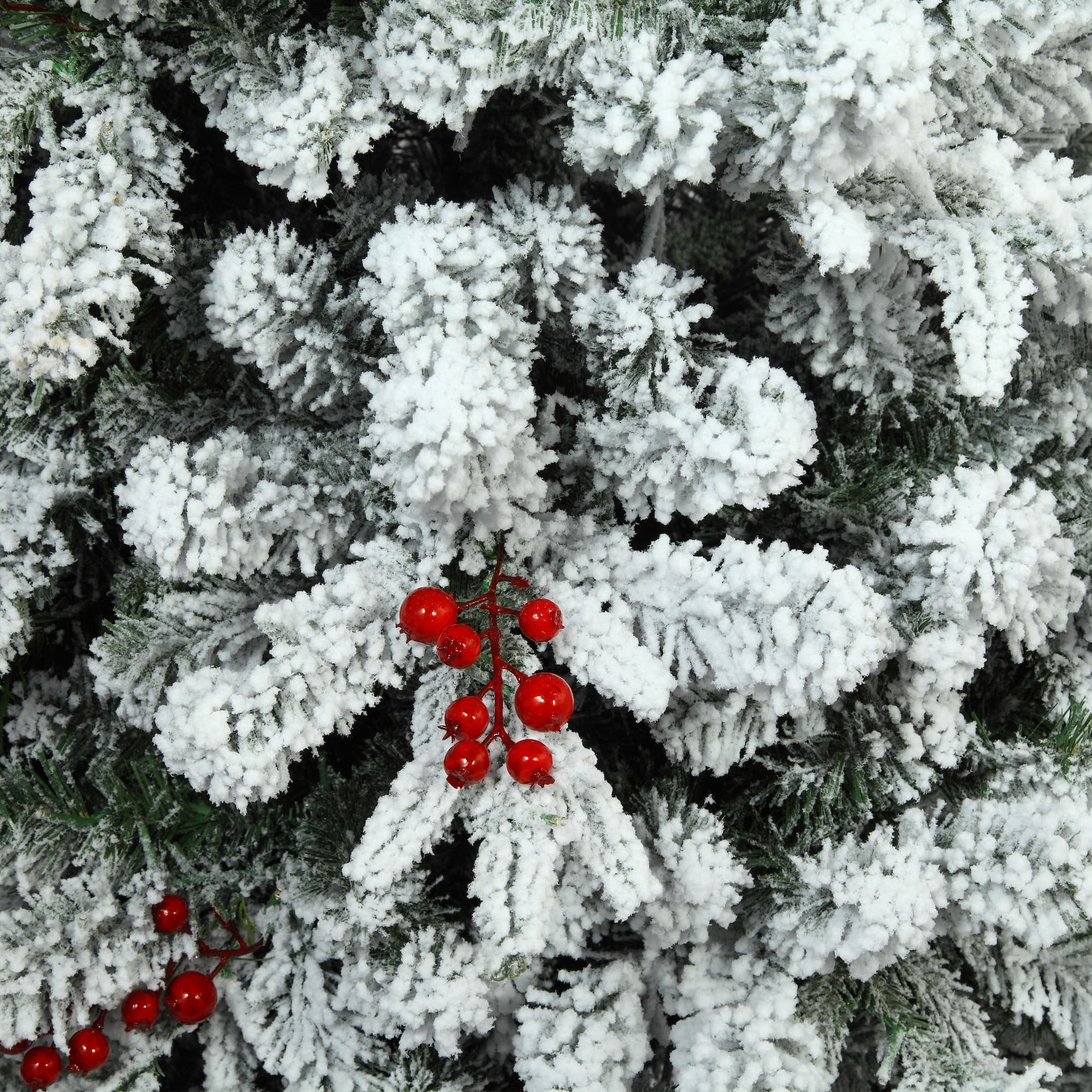 9ft. Pre-Lit Flocked Lexington Artificial Fir Christmas Tree, Warm White LED Lights